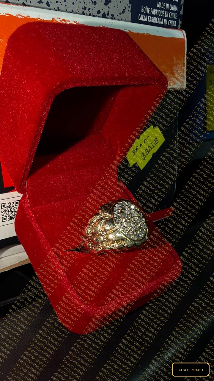 Gold Iced Signet Ring